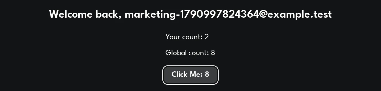 Counter demo card with the current count